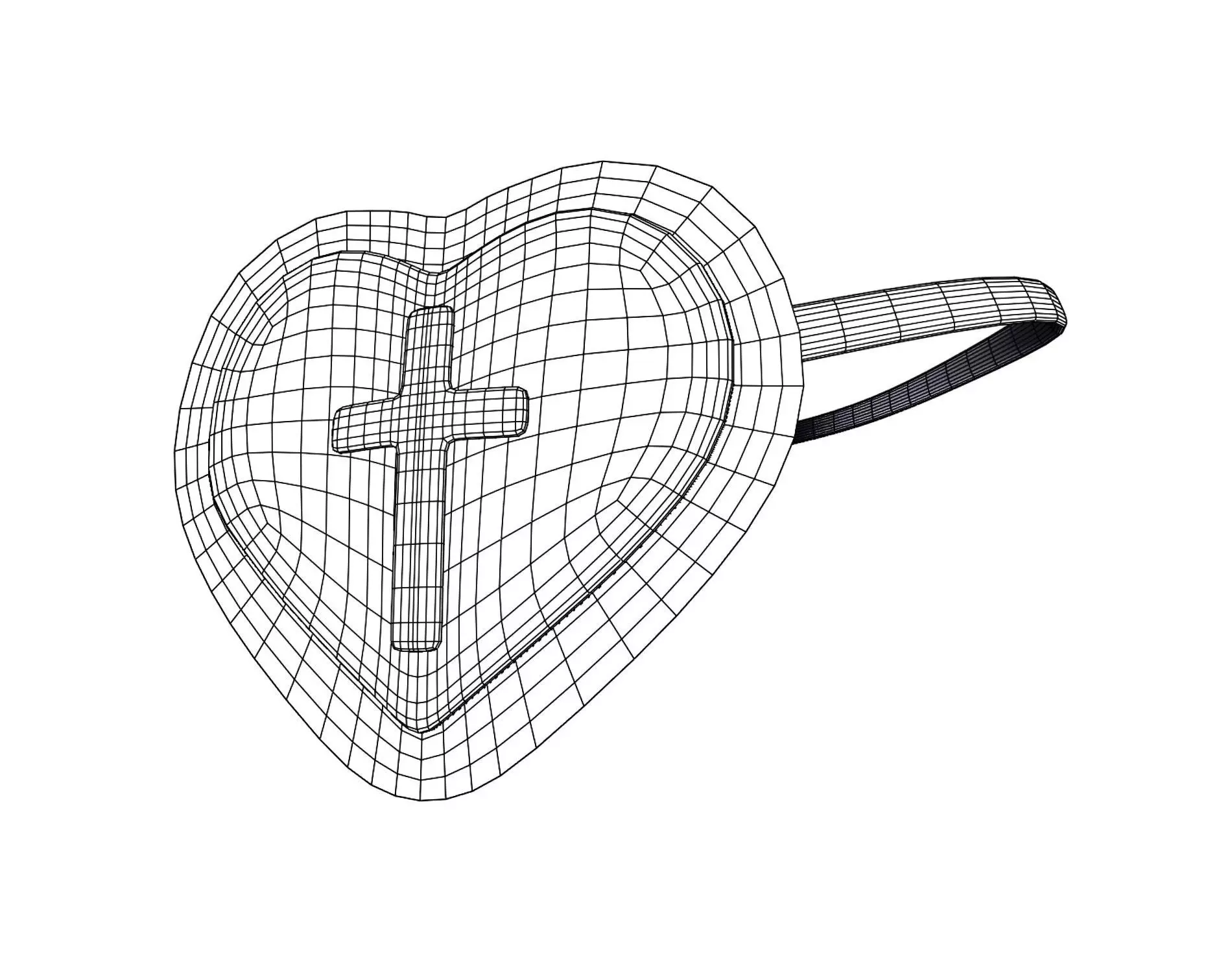 Eye Patch Heart with Cross - Game Ready - PBR 4K Low-poly 3D model_11