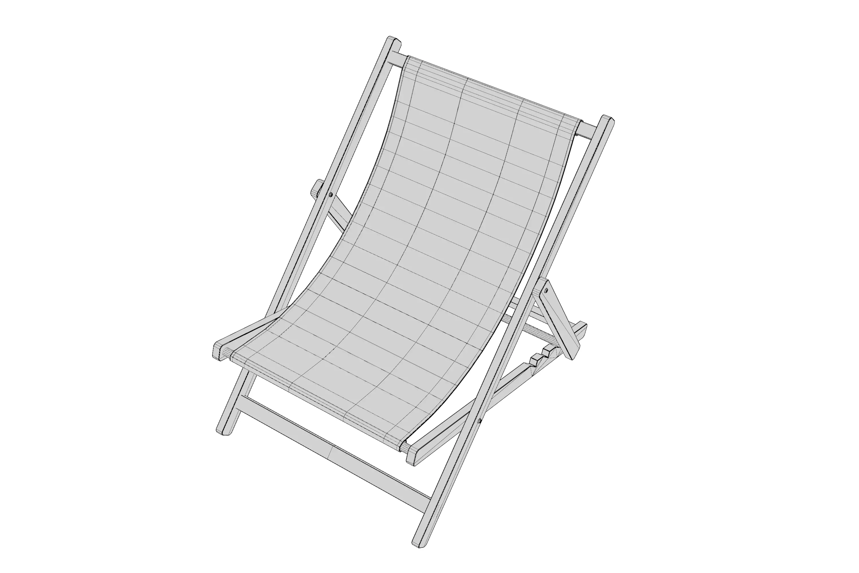 Beach Chair Low-poly 3D model_4