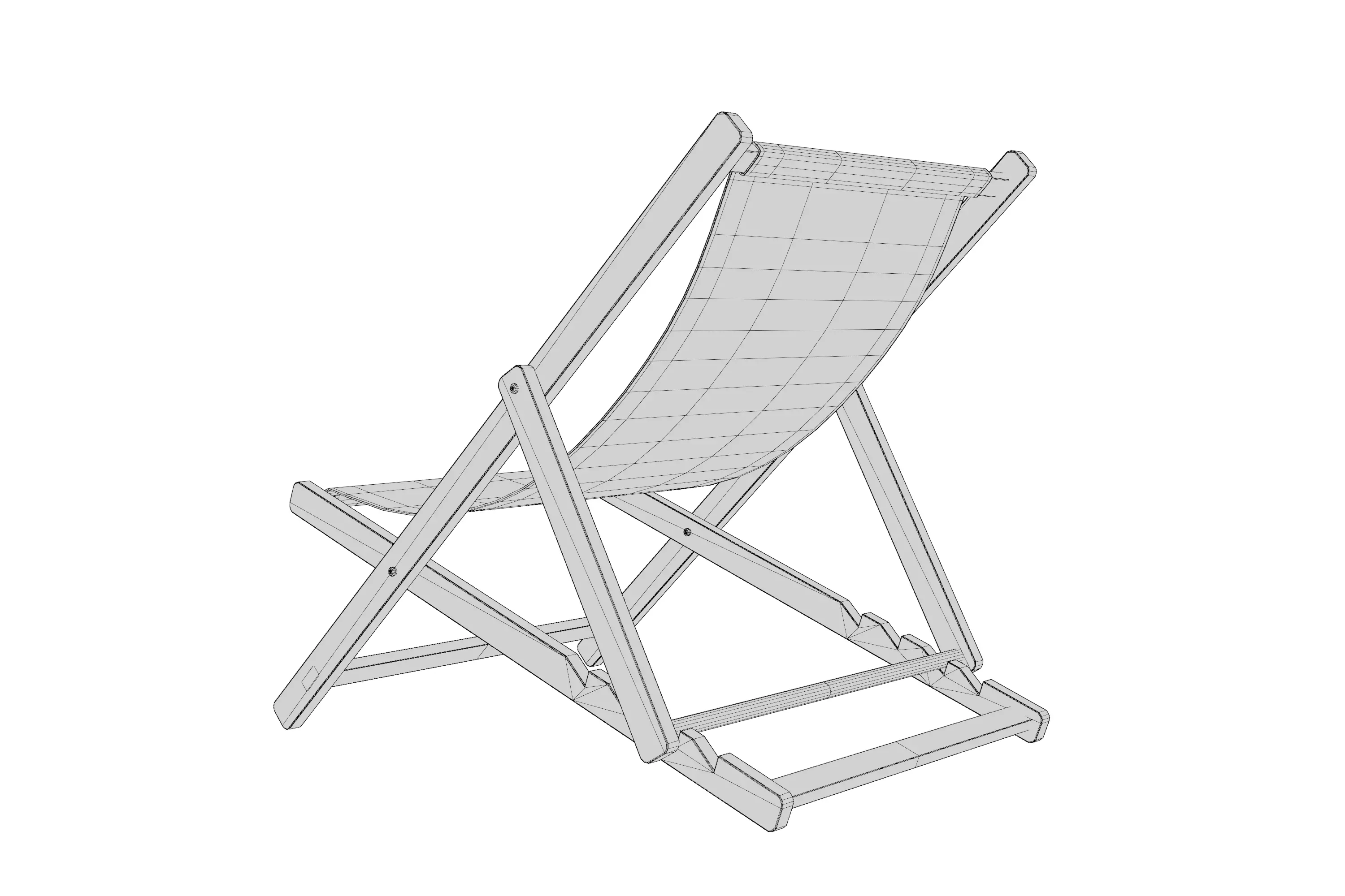Beach Chair Low-poly 3D model_6