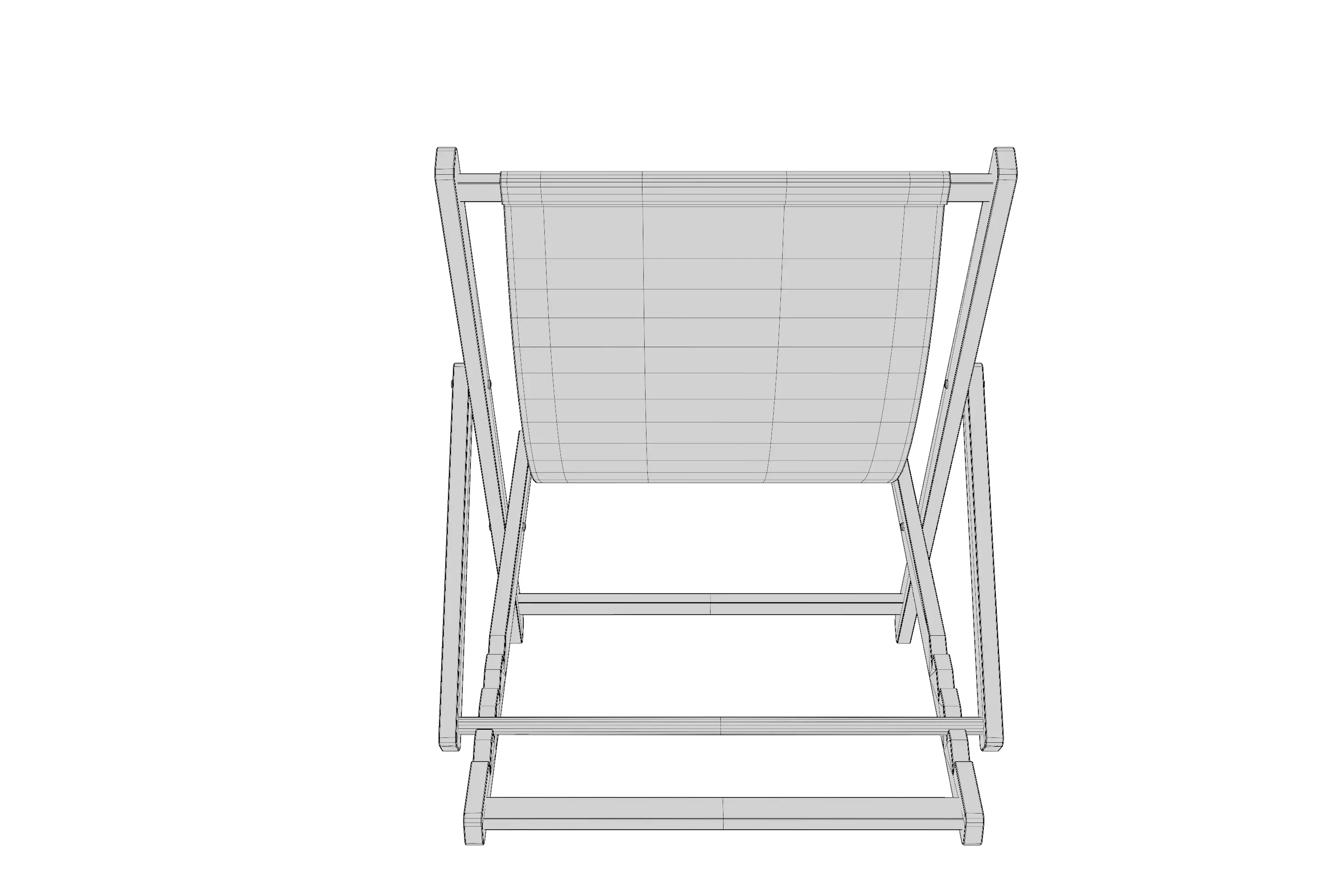 Beach Chair Low-poly 3D model_8