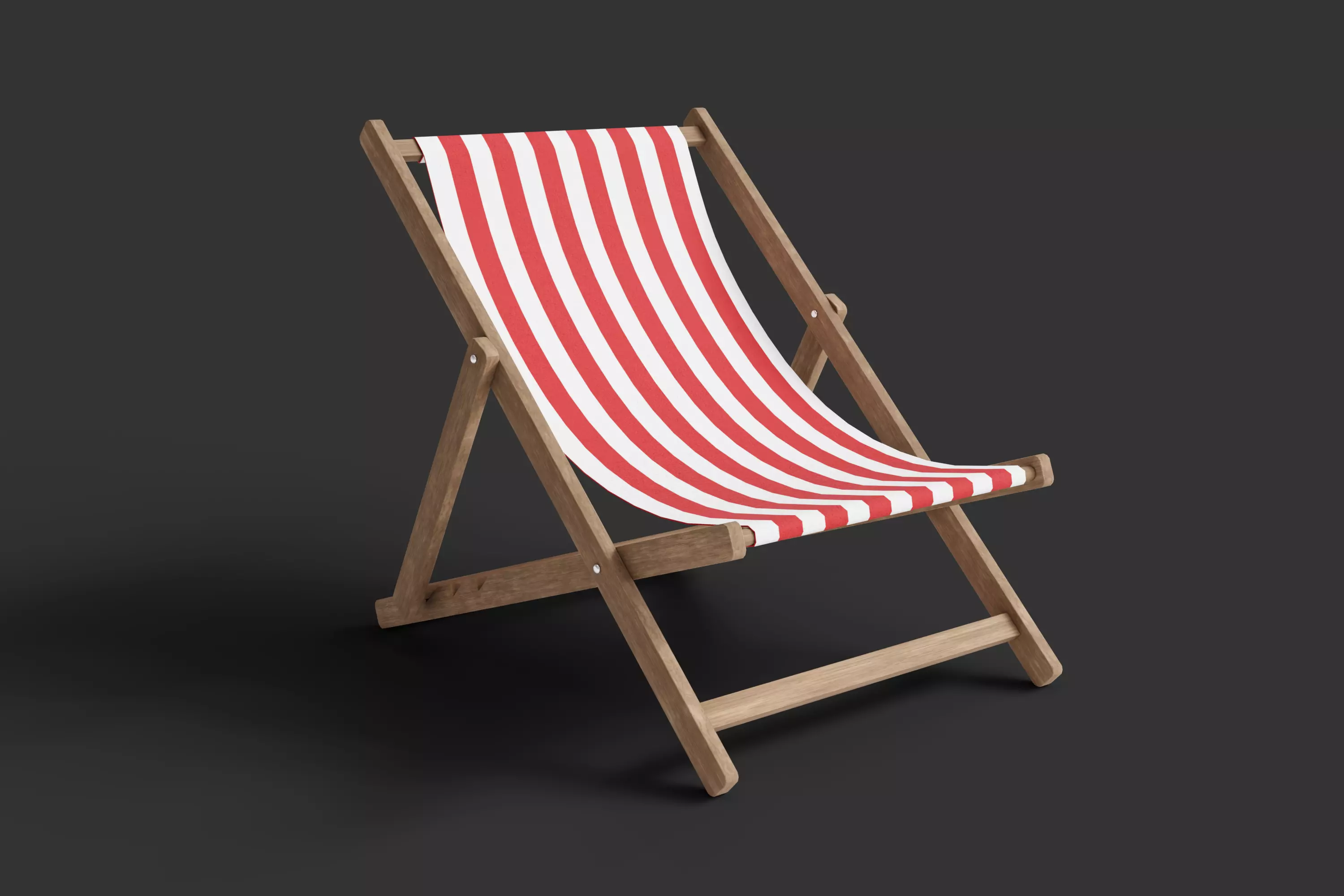 Beach Chair Low-poly 3D model_0