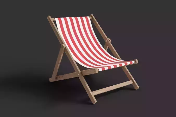 Beach Chair Low-poly 3D model