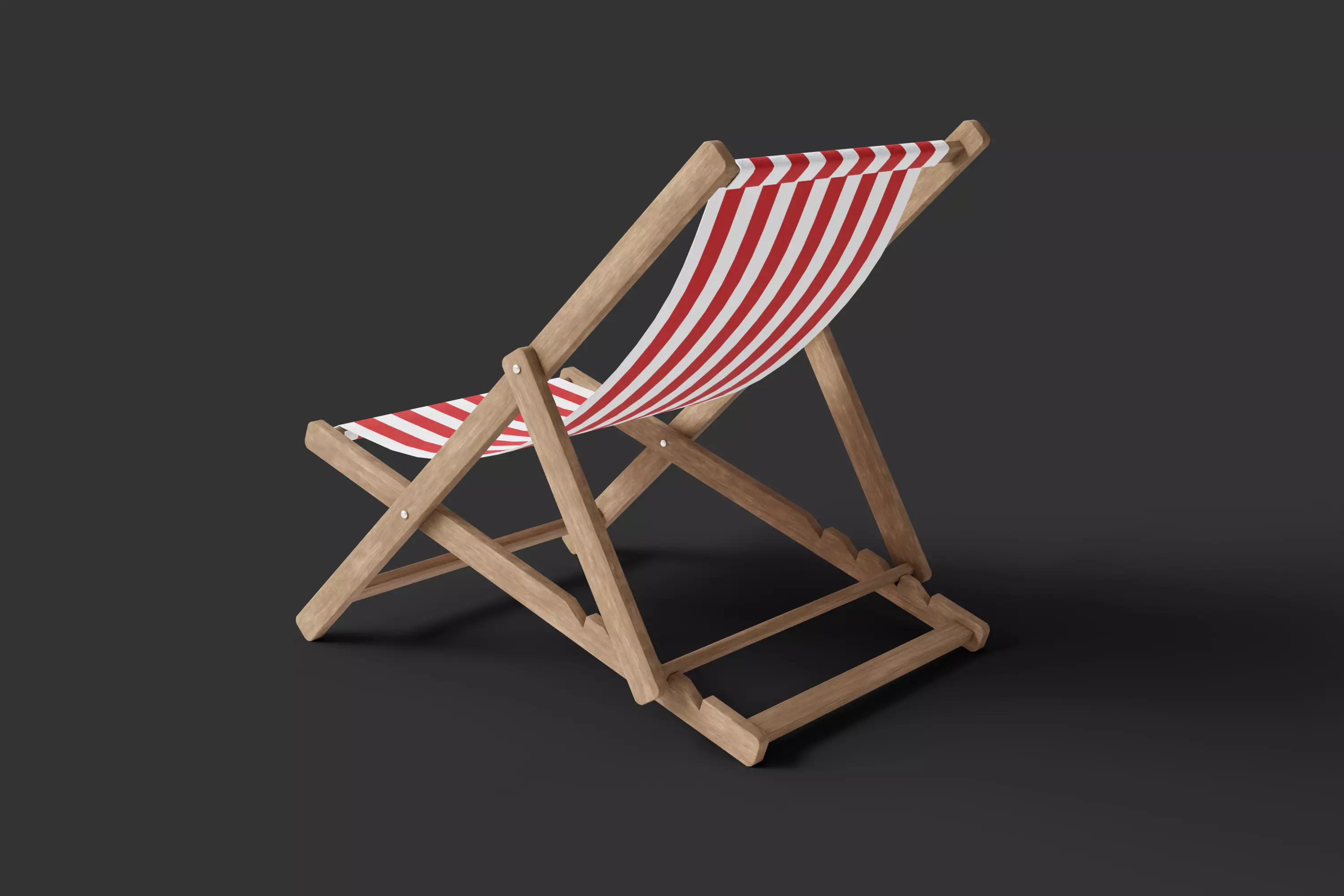 Beach Chair Low-poly 3D model_3