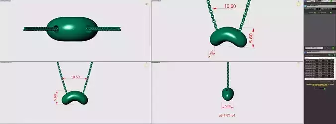 Chicago Bean Necklace 3D print model