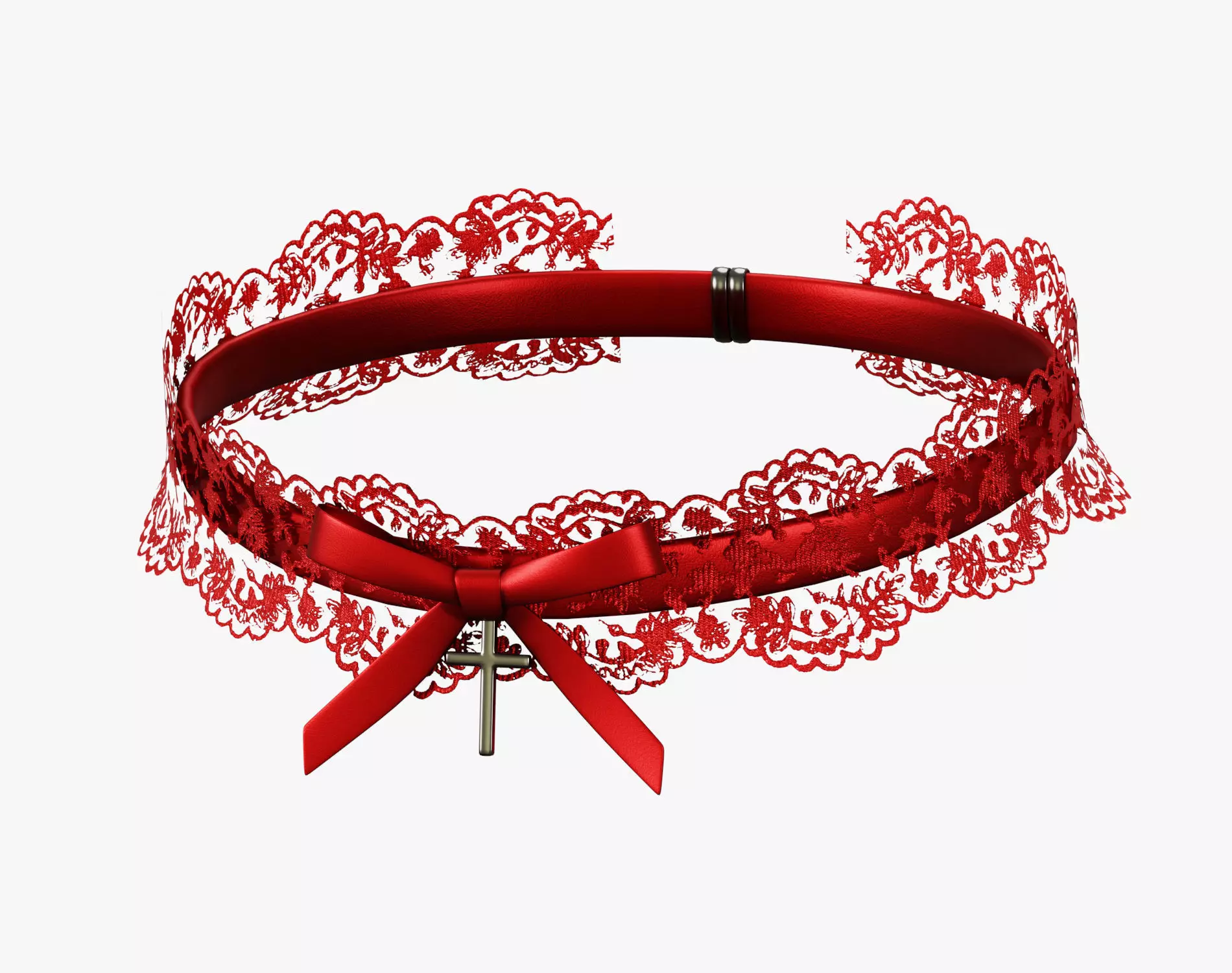 Lace Choker Pack 3 in 1 - Game Ready PBR 4K Low-poly 3D model_12