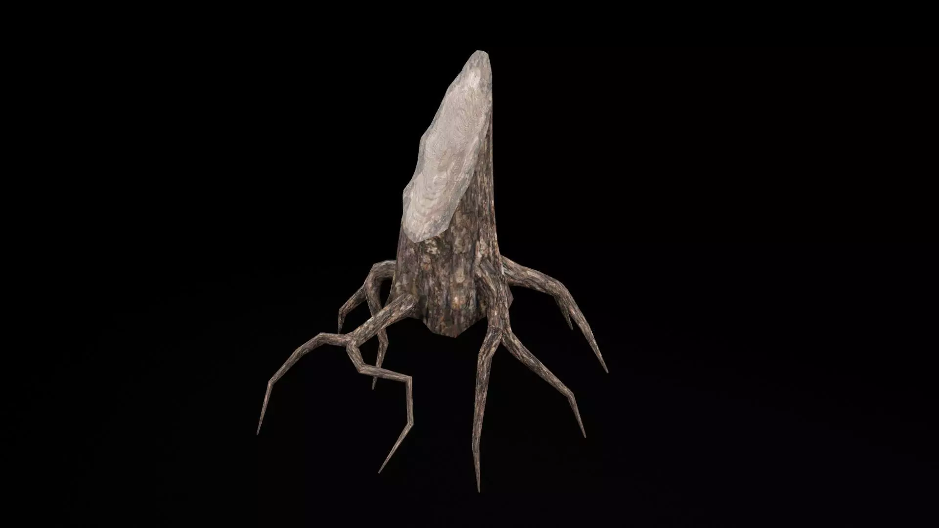 Dead Tree Bark Low-poly 3D model_6