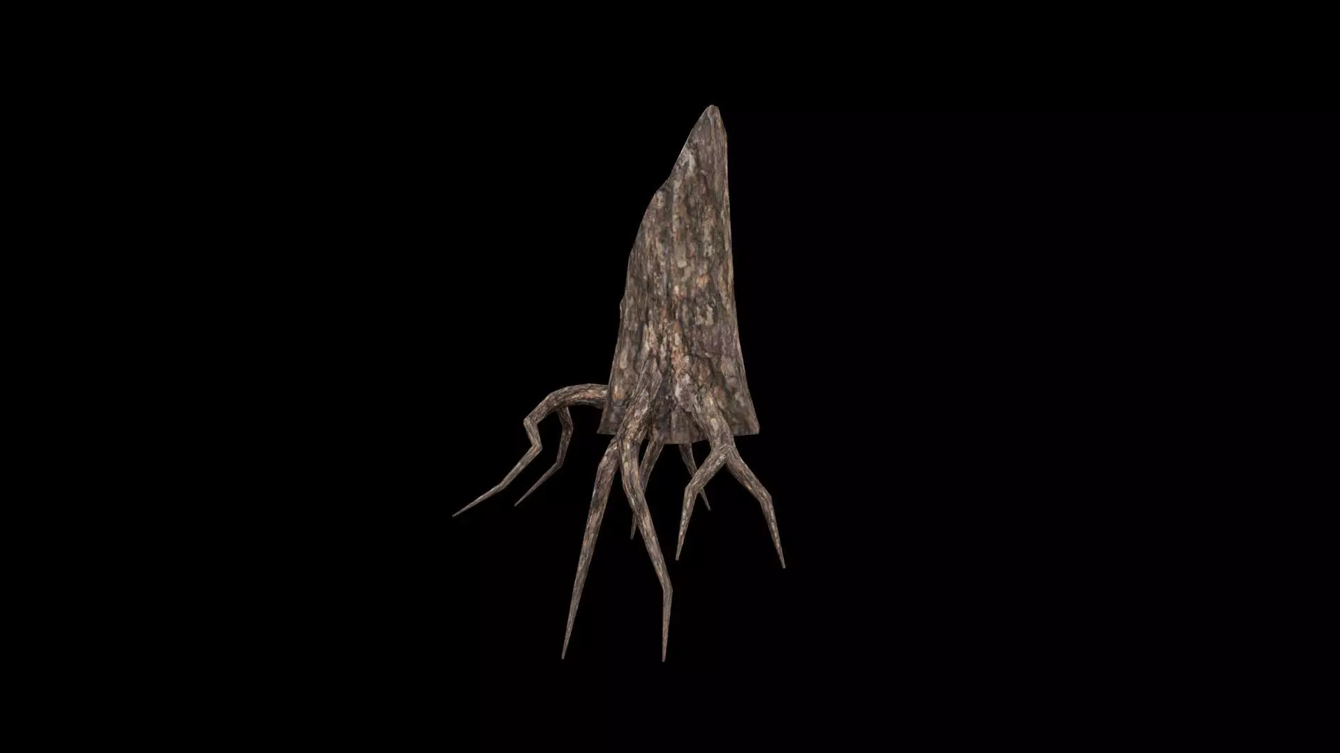 Dead Tree Bark Low-poly 3D model_4