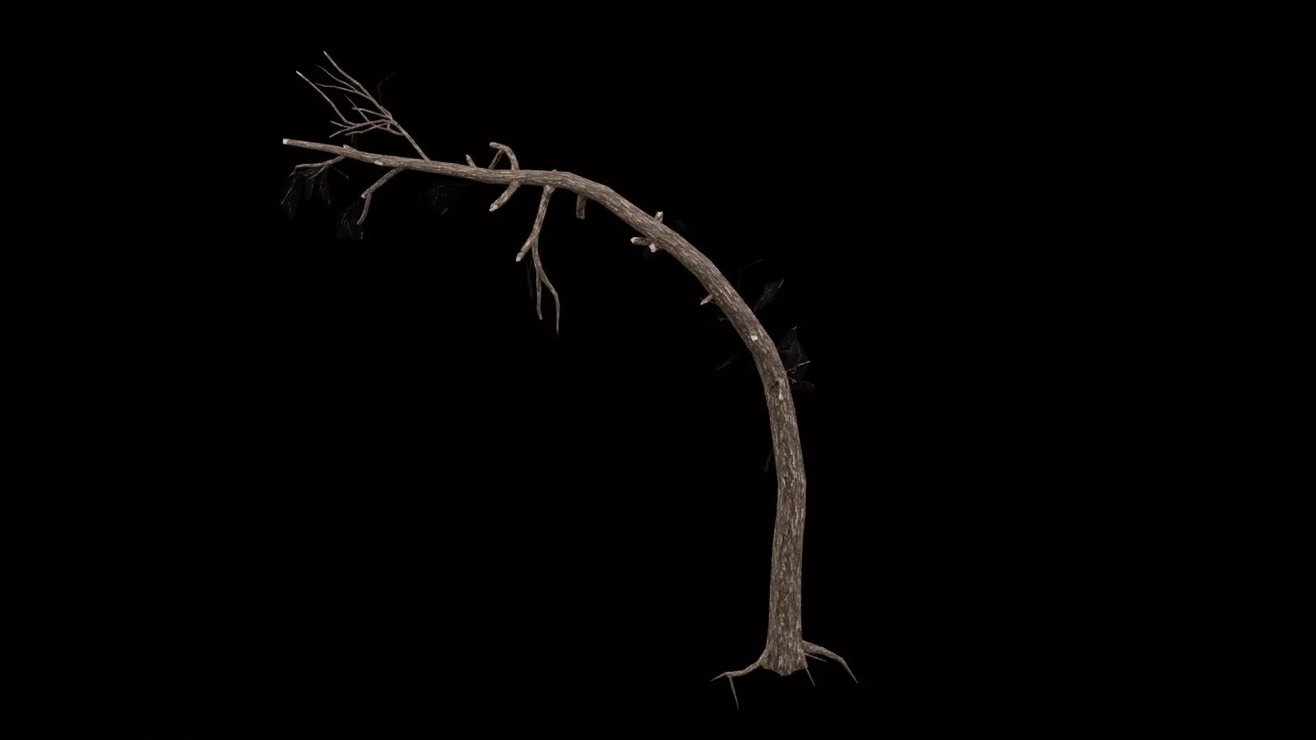 Dead Tree Low-poly 3D model_0