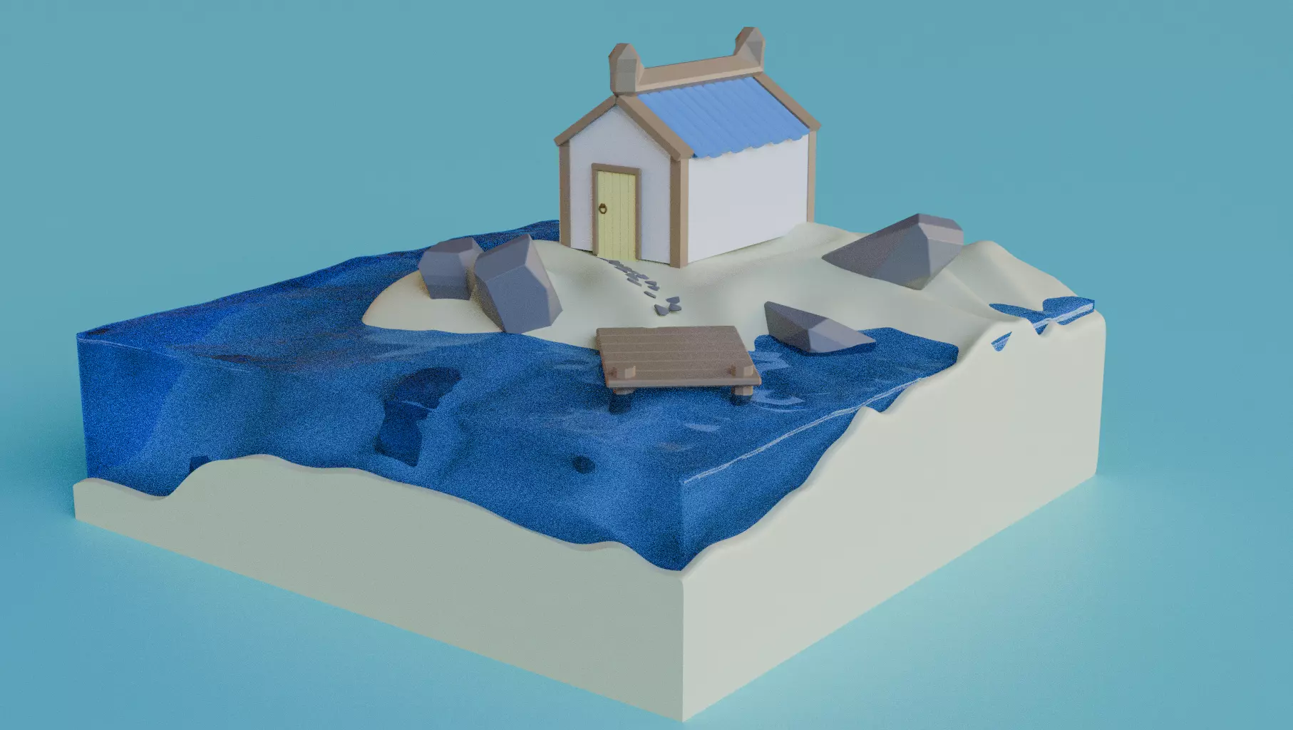 House On A Beach Free 3D model