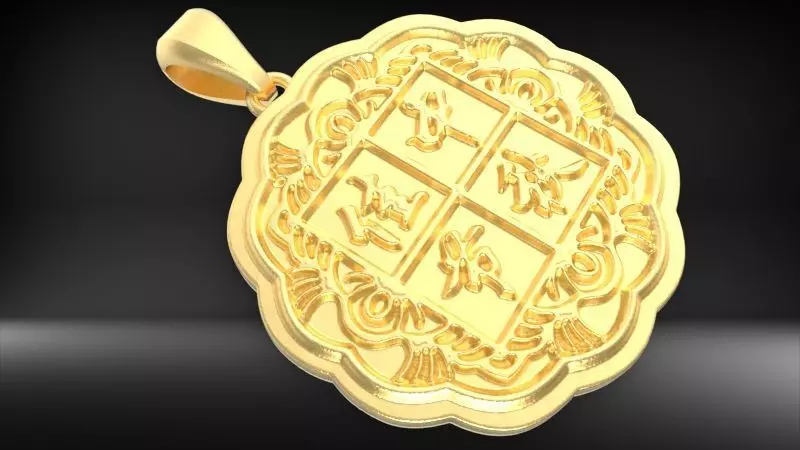 Moon Cake Pendant 3D print model_0