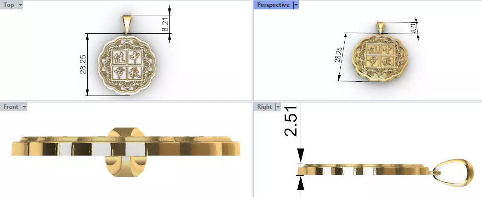 Moon Cake Pendant 3D print model_15