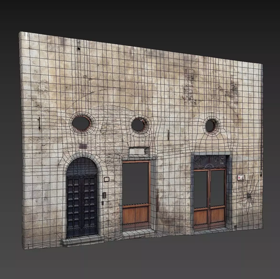 3D Scanned Italian Facade 007 Low-poly 3D model_6