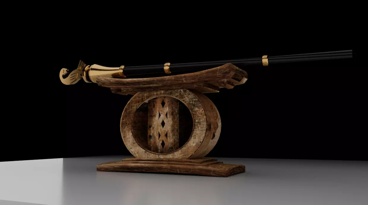 Ghanaian traditional stool Free low-poly 3D model