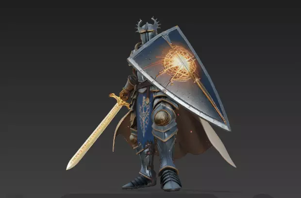 Divine Paladin of the Dawn - Champion of Holy Justice 3D model_1