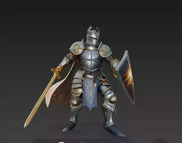 Divine Paladin of the Dawn - Champion of Holy Justice Low-poly 3D model
