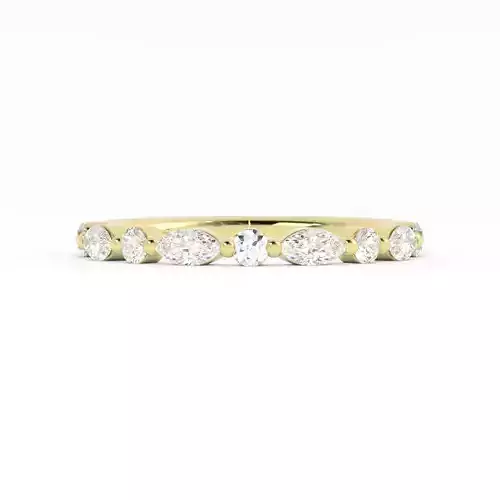 Round Marquise Diamond Anniversary Band 3D print model