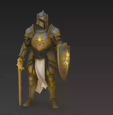 Sanctified Sentinel - The Light-Forged Crusader Low-poly 3D model