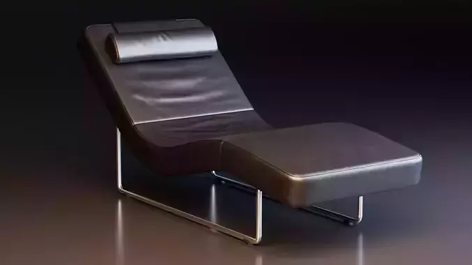 Modern Leather Lounge Chair Low-poly 3D model
