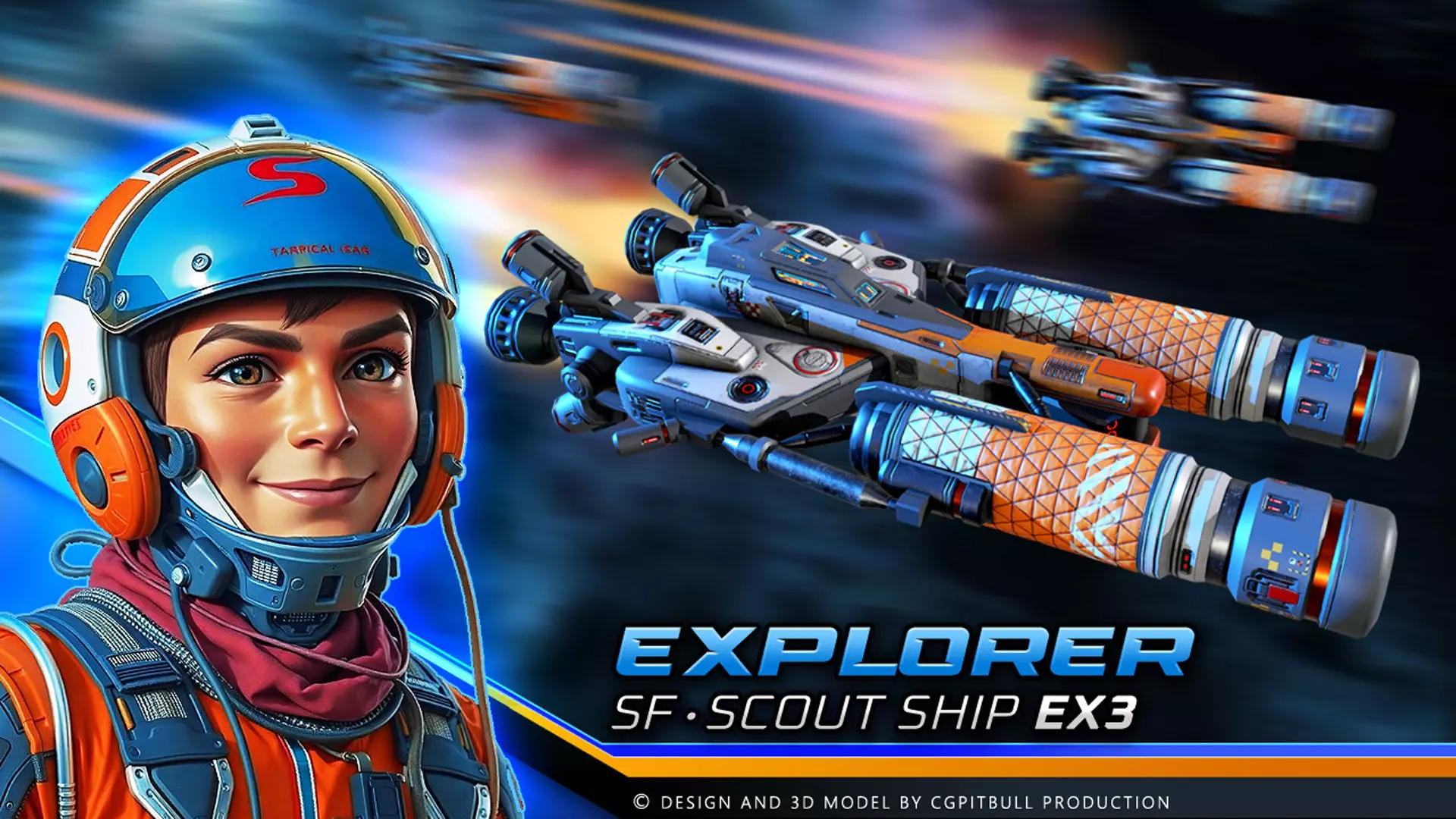 SF Scoup Ship - EX3 Low-poly 3D model_0