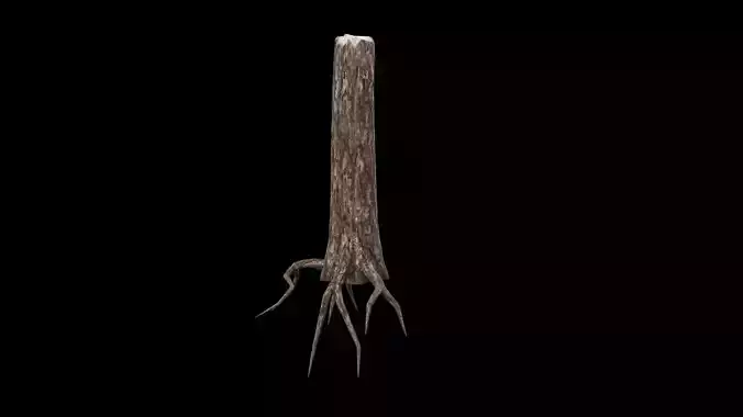 Realistic Snag Tree Low-poly 3D model