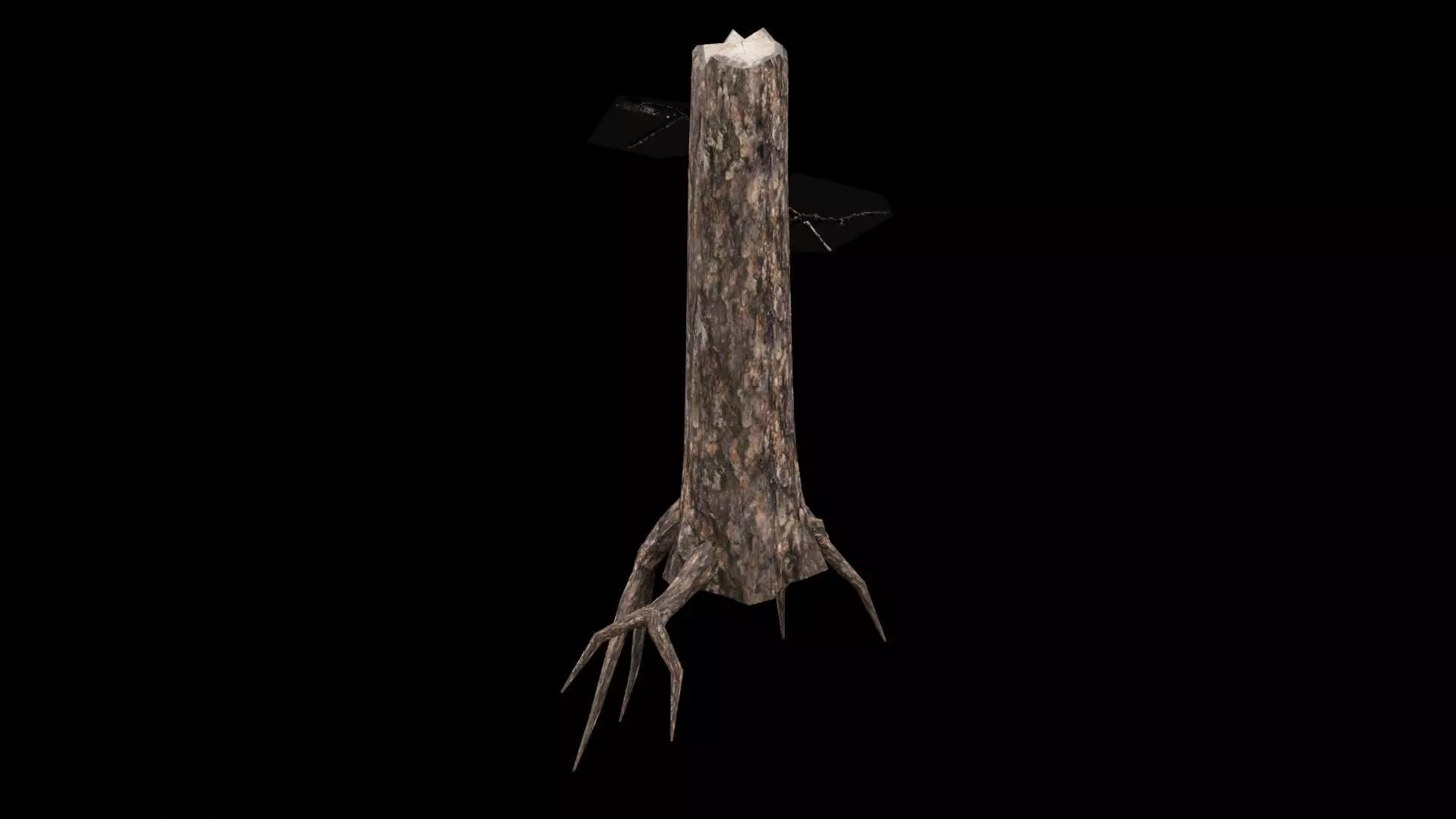 Realistic Snag Tree Low-poly 3D model_1