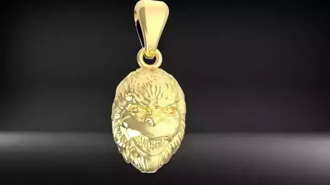 Monkey Head Pendant Necklace Charm Bracelet Jewelry 3D print model
