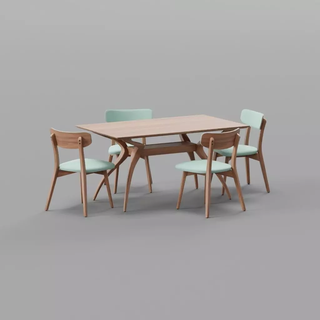 Bryona 4 Person Trestle Dining Set Free low-poly 3D model