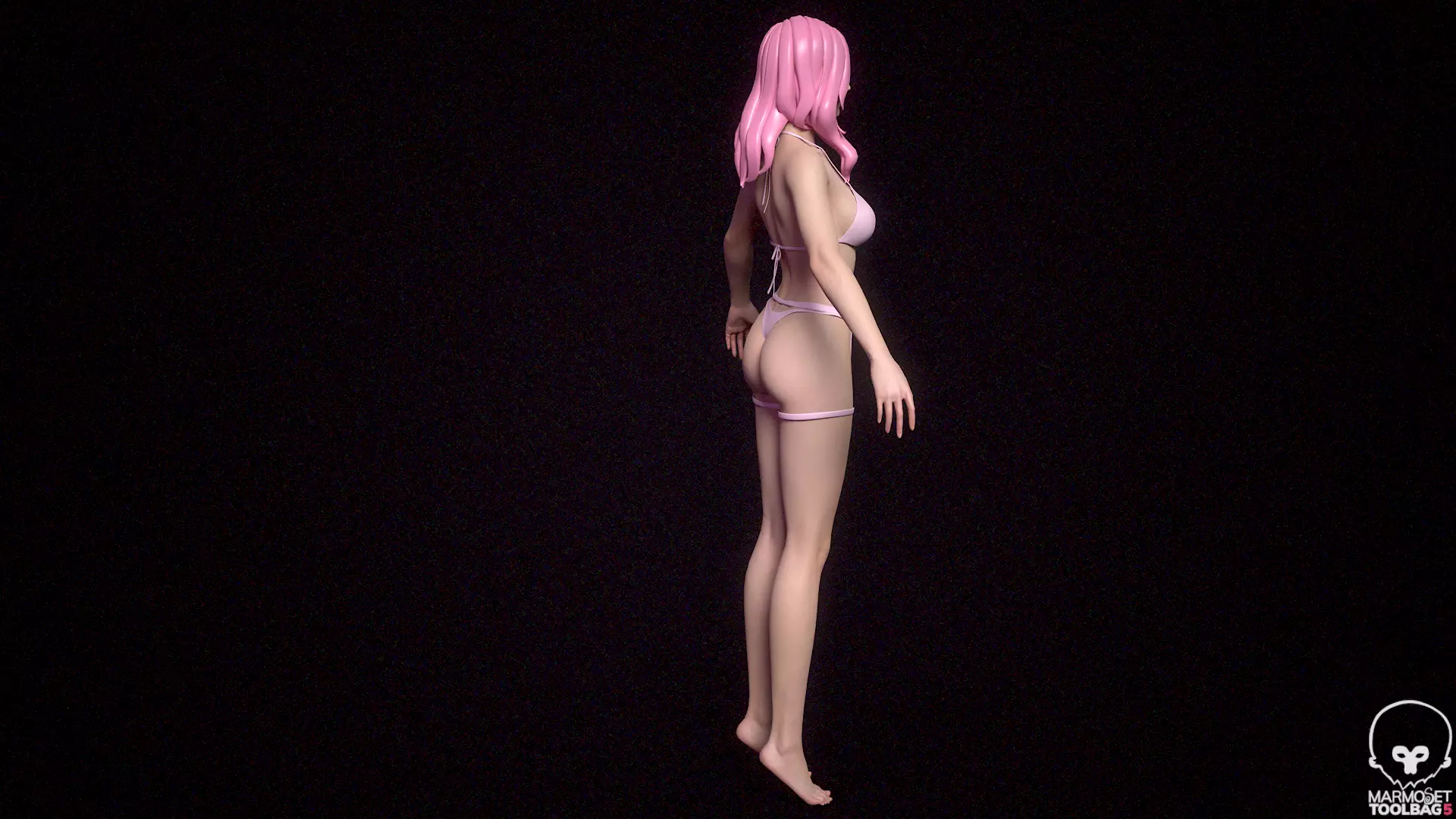 5 Fine-Looking Beautiful Female basemesh Low-poly 3D model_33