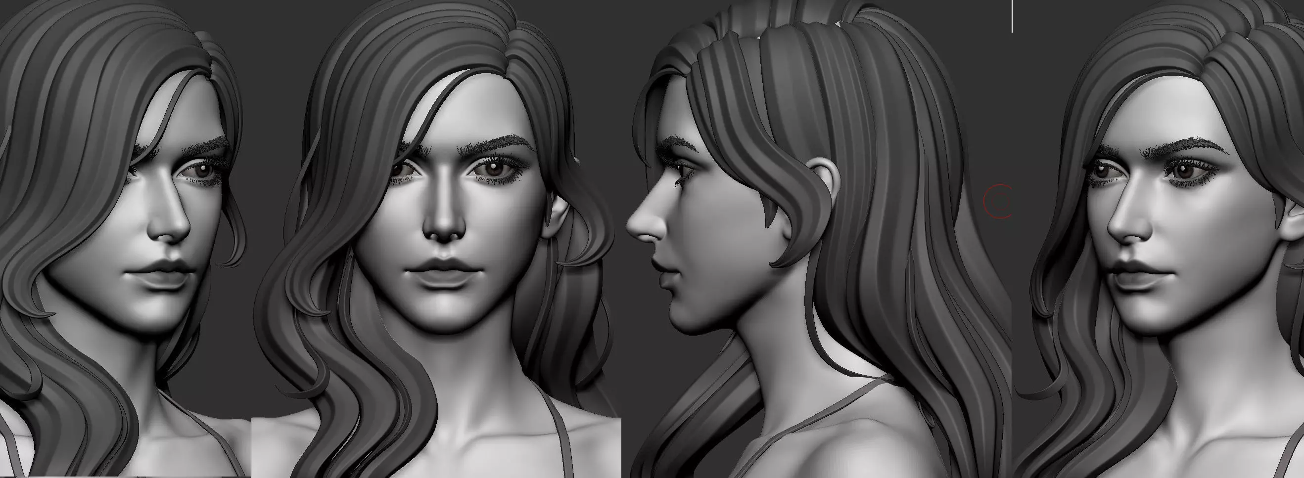 5 Fine-Looking Beautiful Female basemesh Low-poly 3D model_32