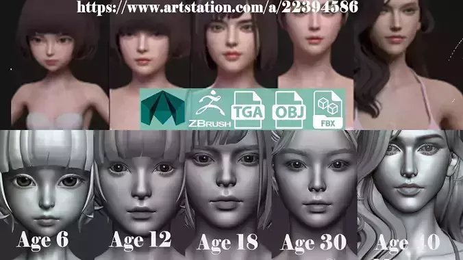 5 Fine-Looking Beautiful Female basemesh