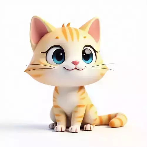 Stylized Ginger Tabby Cat - Cute Character 3D Model Low-poly 3D model