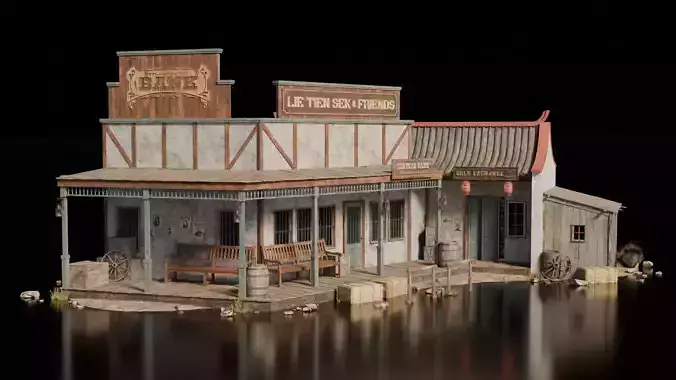 Wild West Building - Bank 3D model