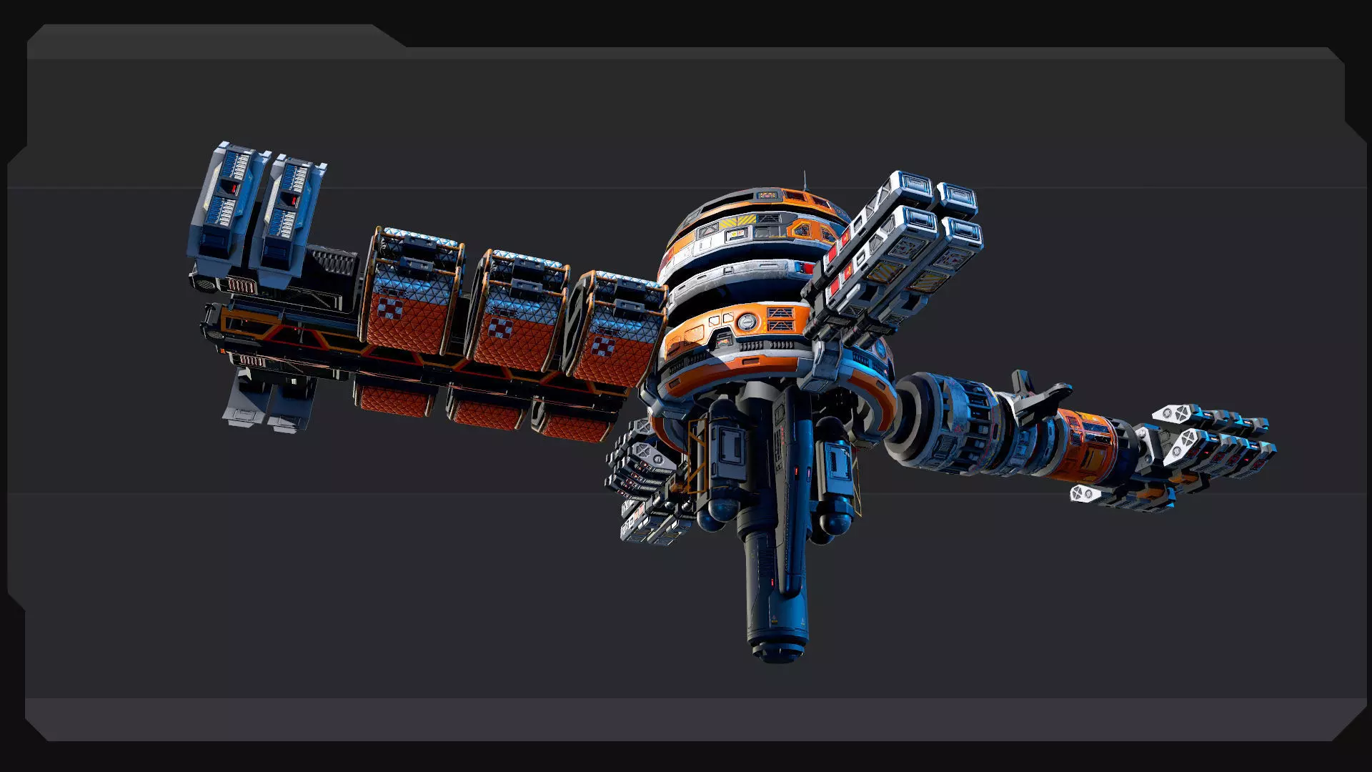 SF MODULAR Orbital Station - EX7 Low-poly 3D model_4