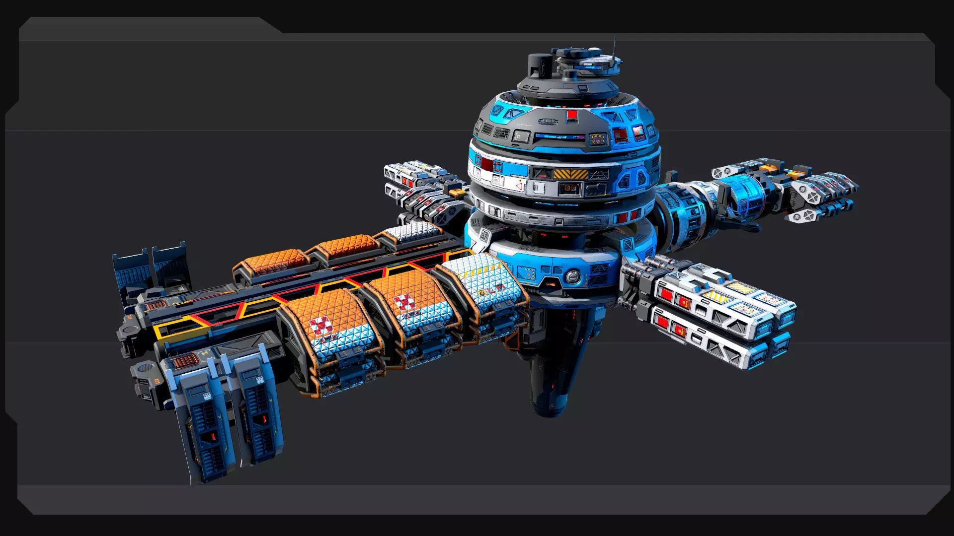 SF MODULAR Orbital Station - EX7 Low-poly 3D model_5