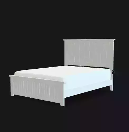 white wood bed