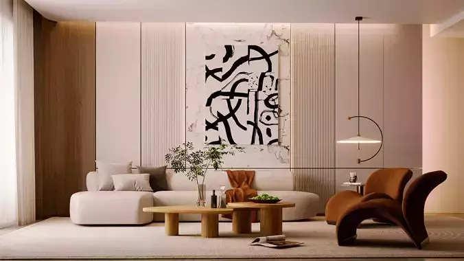 Modern Living Room 3D model