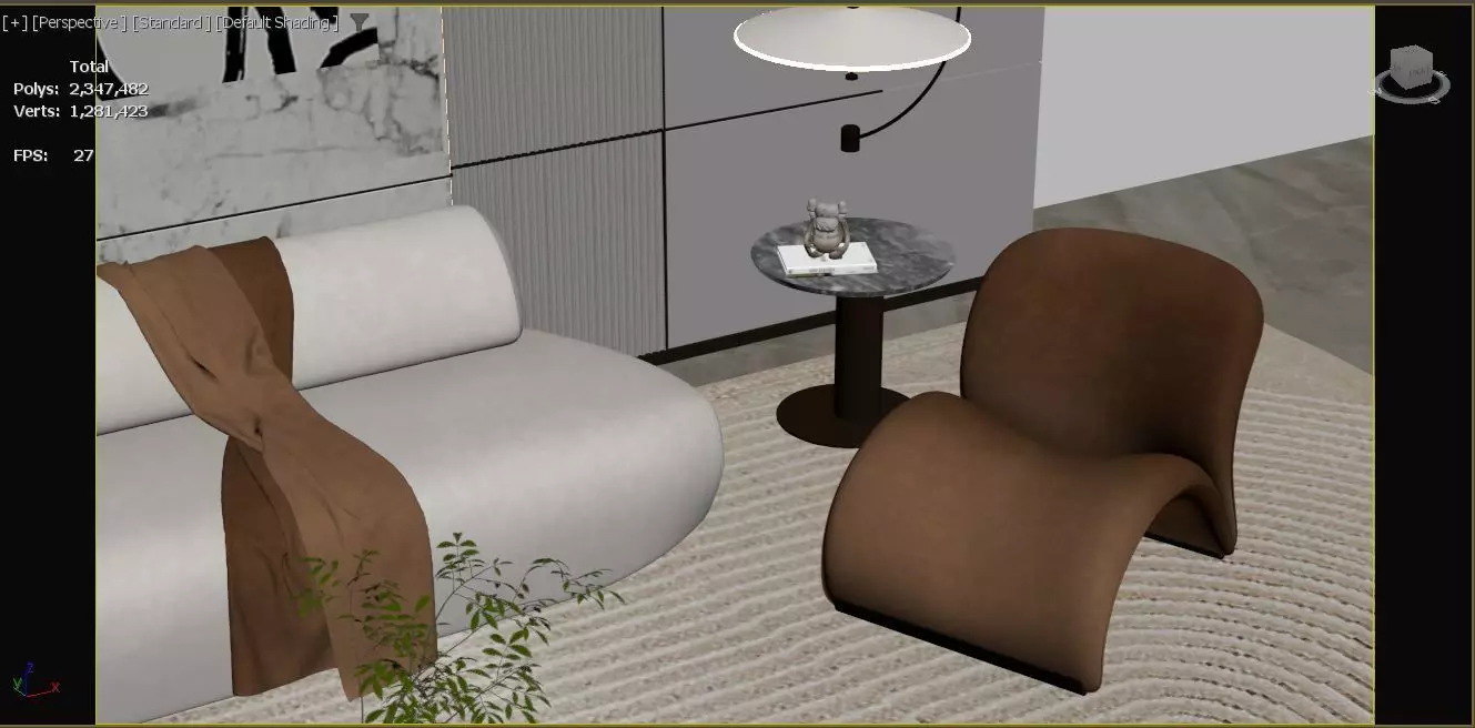 Modern Living Room 3D model_19