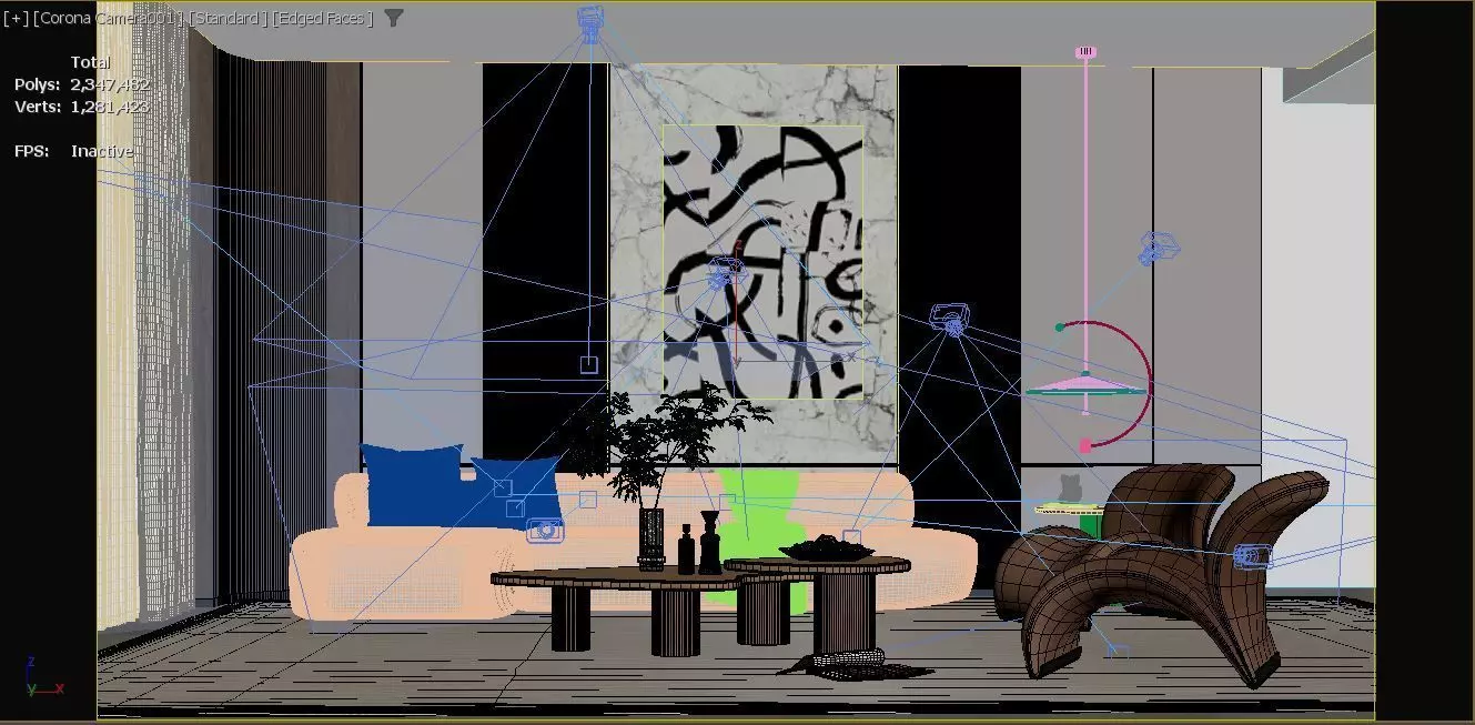 Modern Living Room 3D model_12