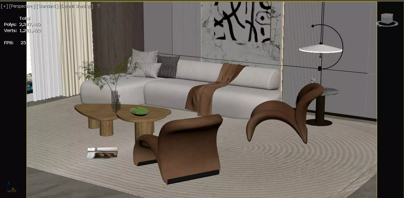 Modern Living Room 3D model_11