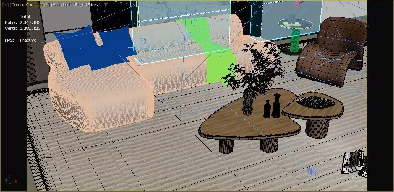 Modern Living Room 3D model_13