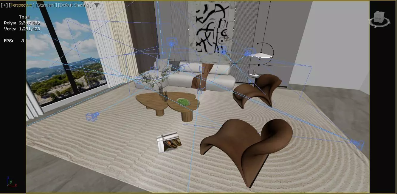Modern Living Room 3D model_17