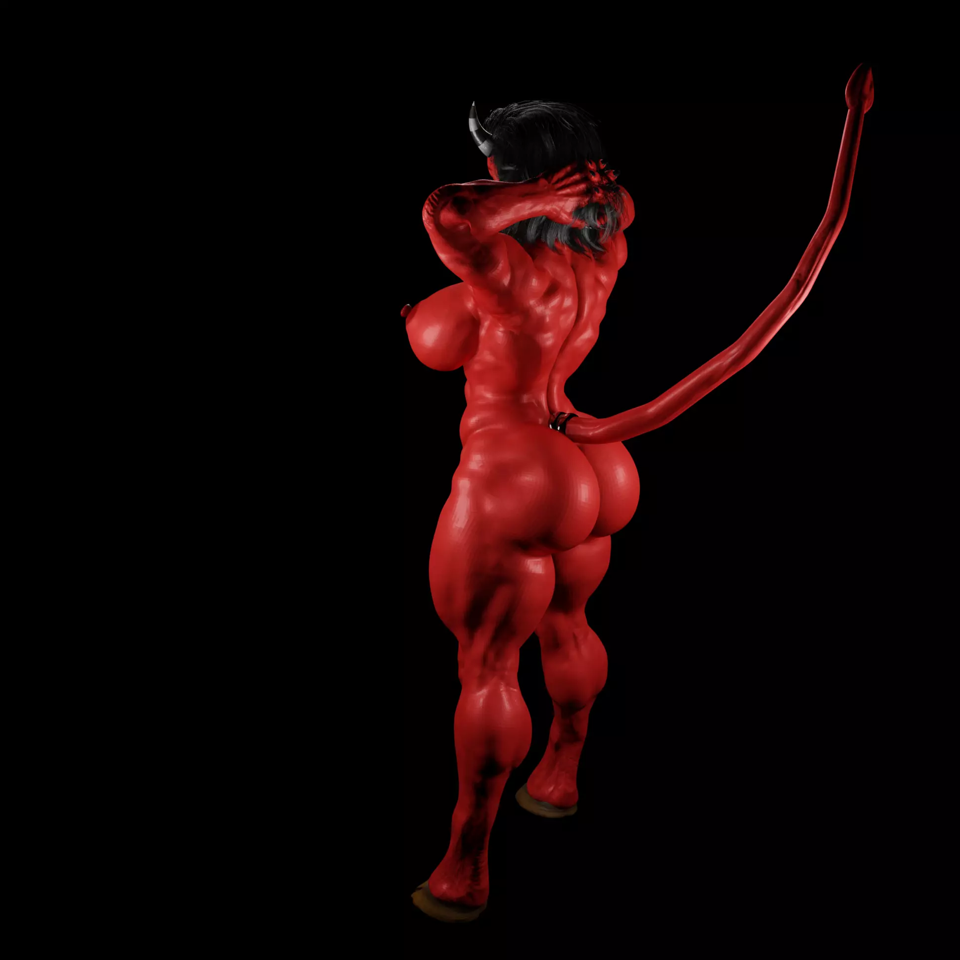 Sexy Thick Tiefling NSFW Stylized Character 3D print model_4