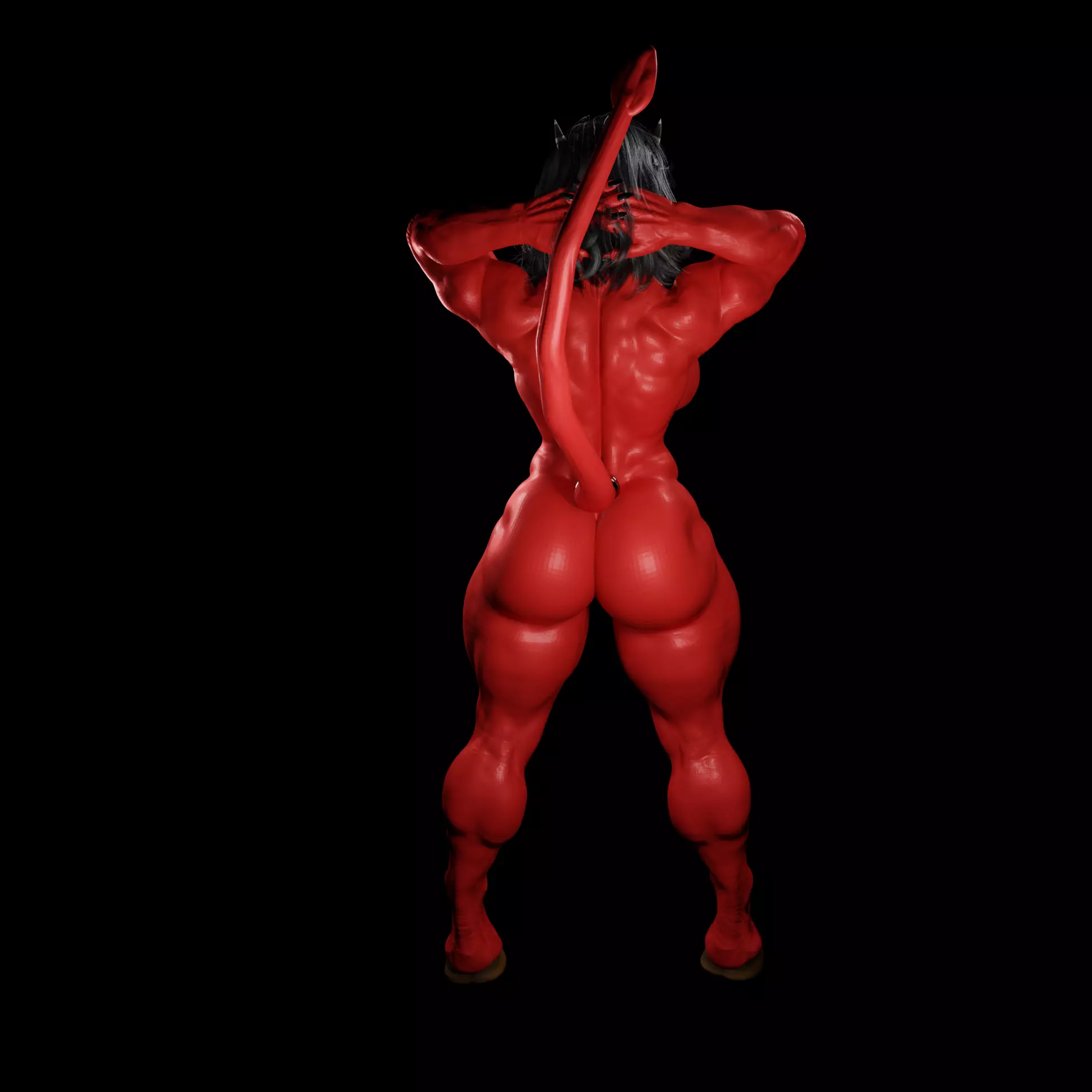 Sexy Thick Tiefling NSFW Stylized Character 3D print model_5