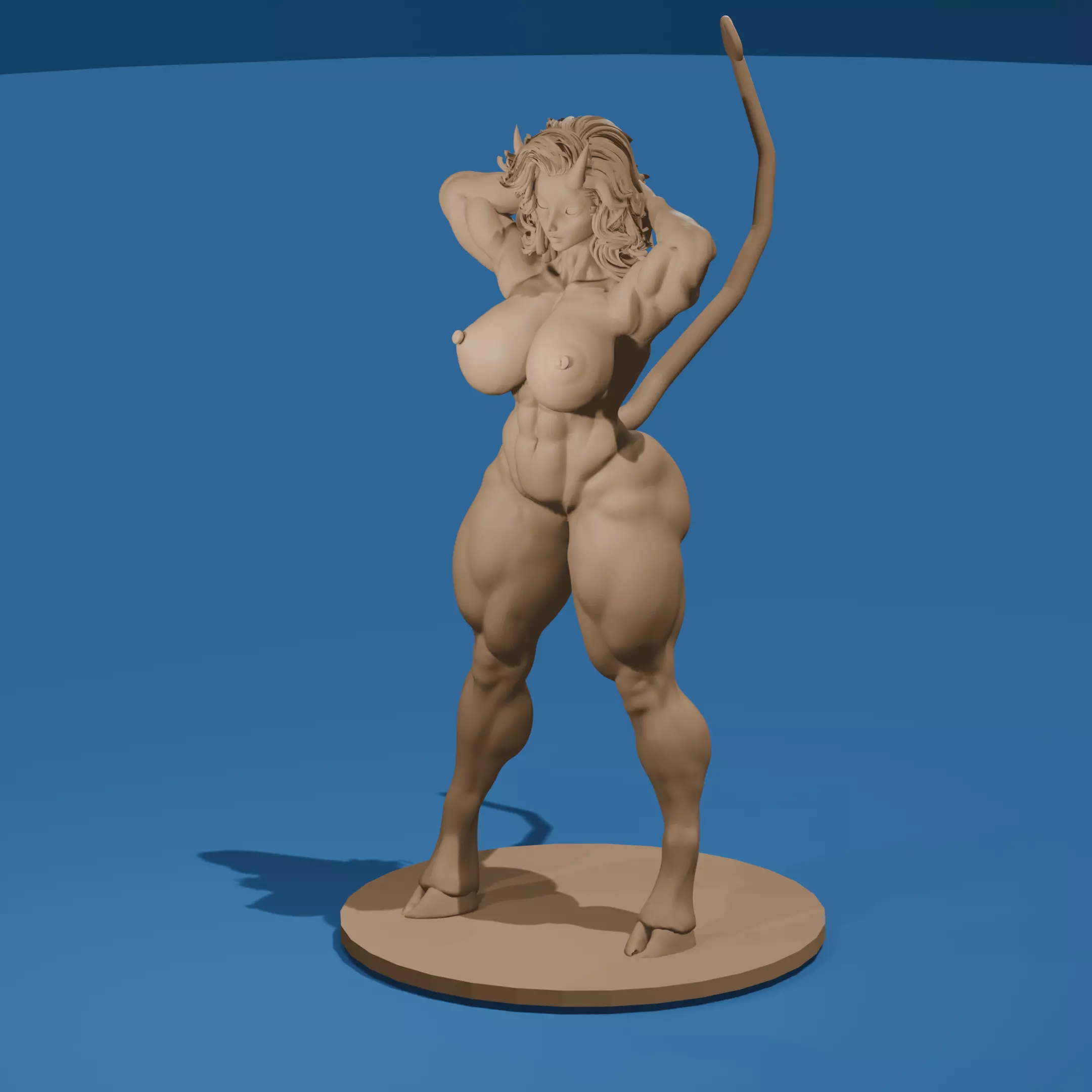 Sexy Thick Tiefling NSFW Stylized Character 3D print model_0