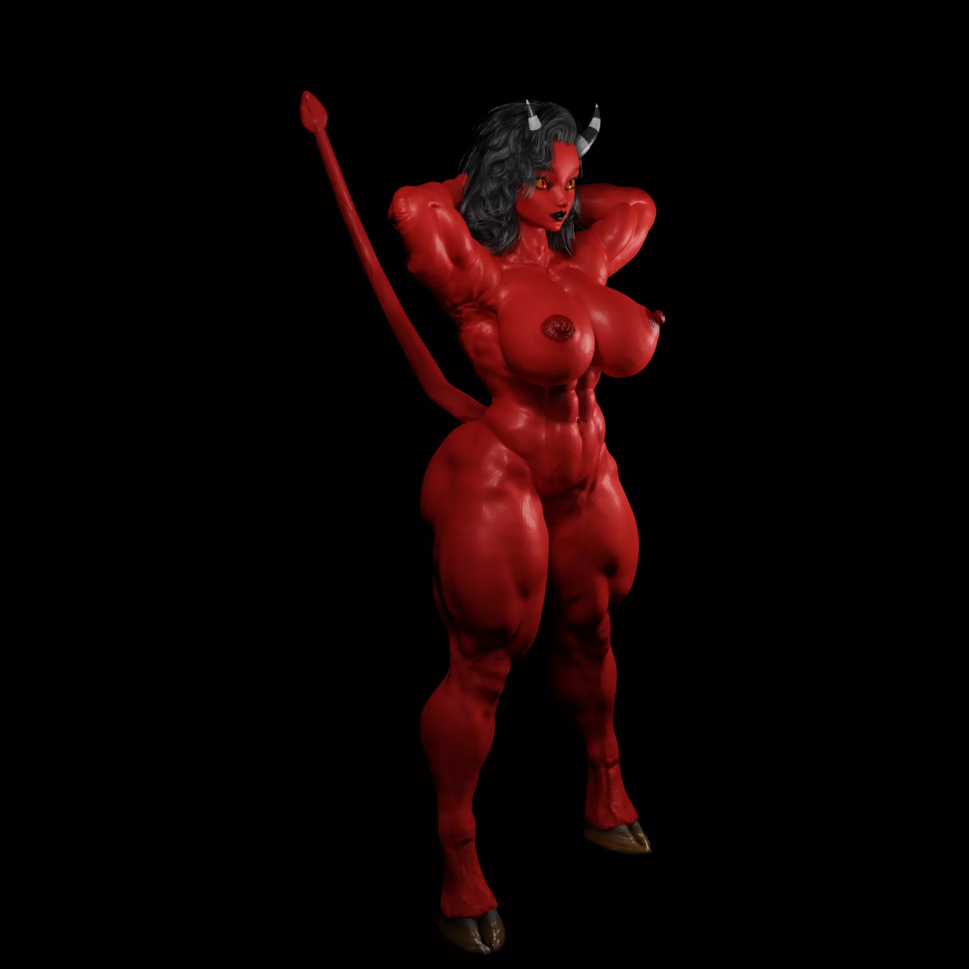 Sexy Thick Tiefling NSFW Stylized Character 3D print model_1