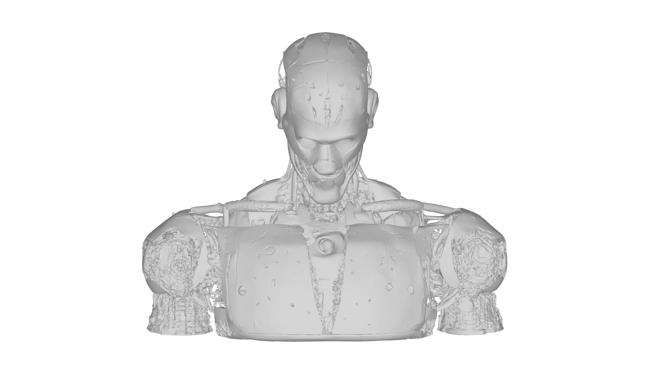 Futuristic Bionic Cyborg Android Character Design 3D model_10