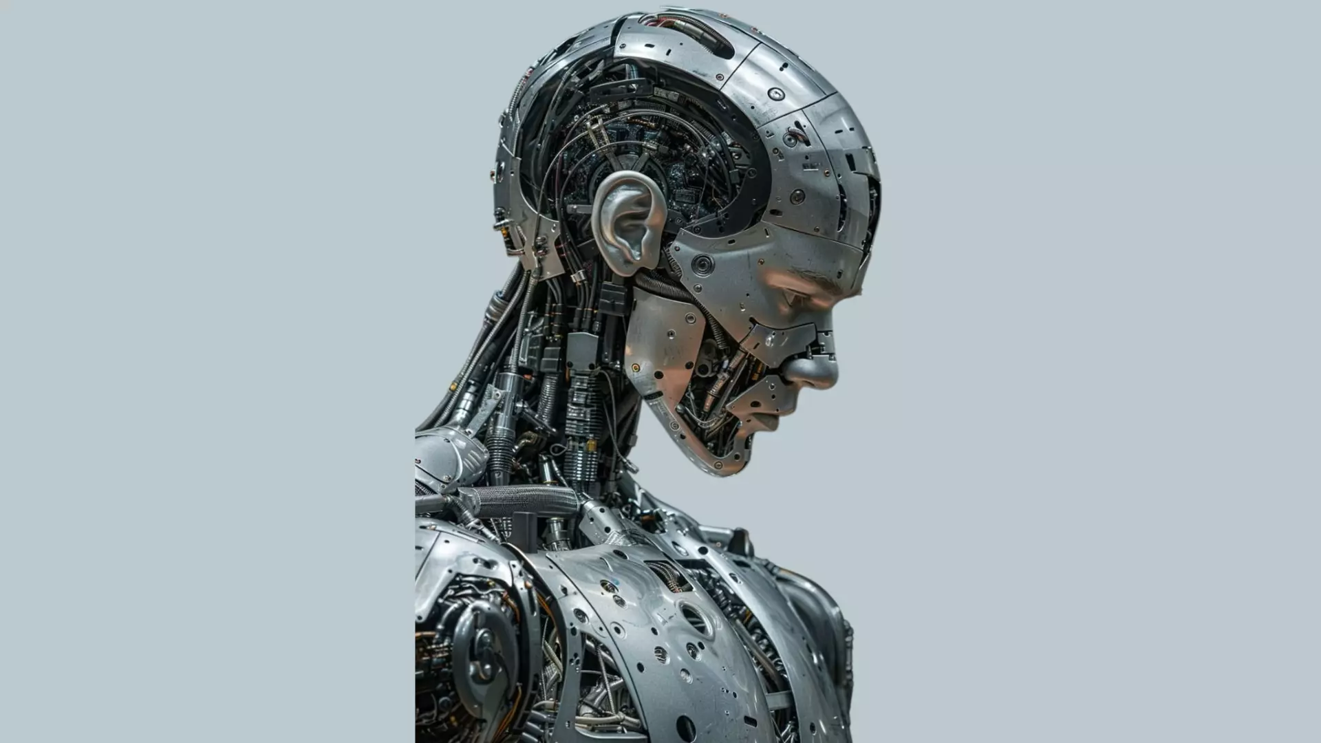 Game Ready Sci Fi Android Robot Head Cybernetic Character 3D model