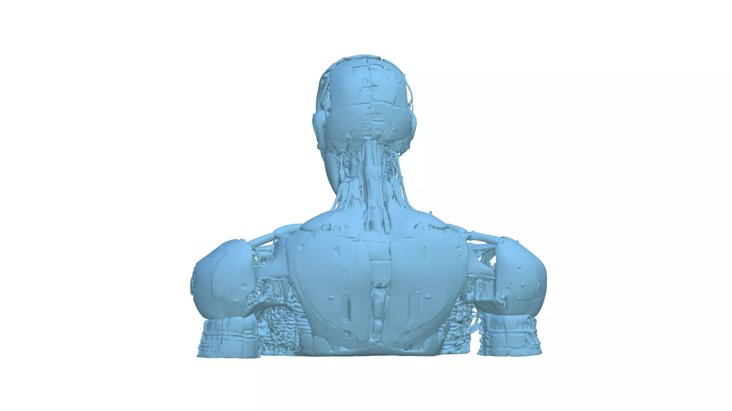 Futuristic Bionic Cyborg Android Character Design 3D model_6