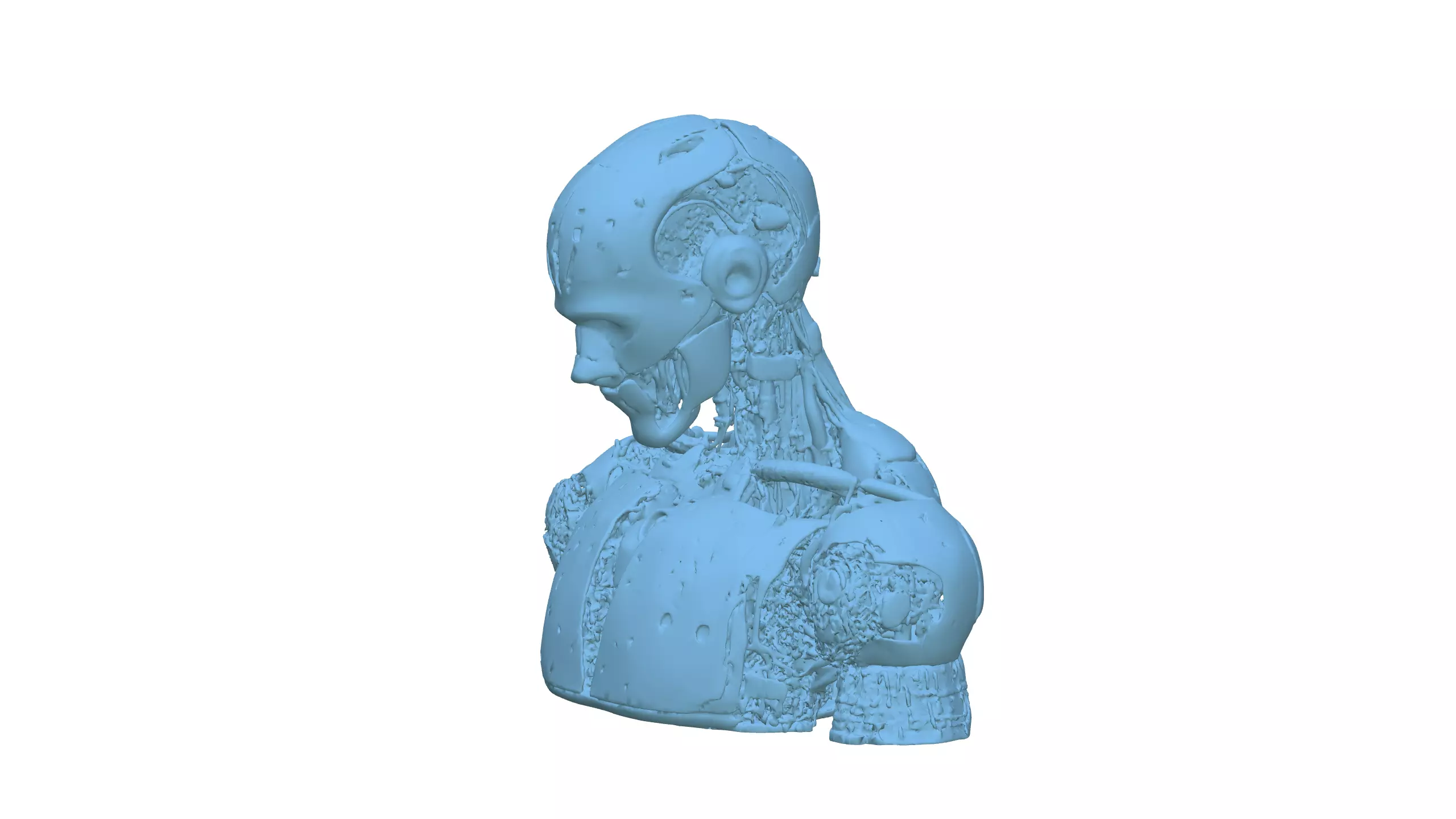 Futuristic Bionic Cyborg Android Character Design 3D model_9