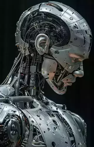 Futuristic Bionic Cyborg Android Character Design 3D model